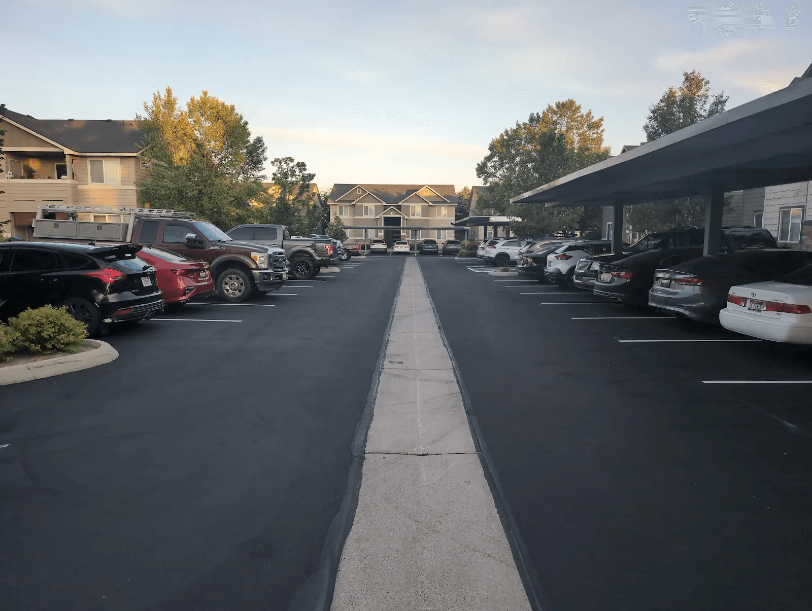 Completed sealcoating and striping at Touchstone Place Apartments by A.A. Sealcoat